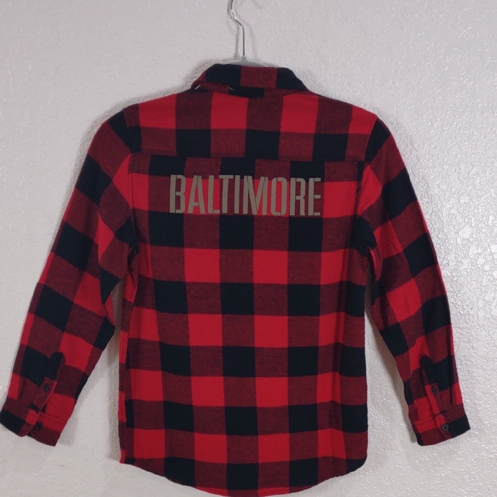 DENIM& FLOWER, Size 13/14,Kids Red and Black Plaid Shirt - Picture 10 of 17